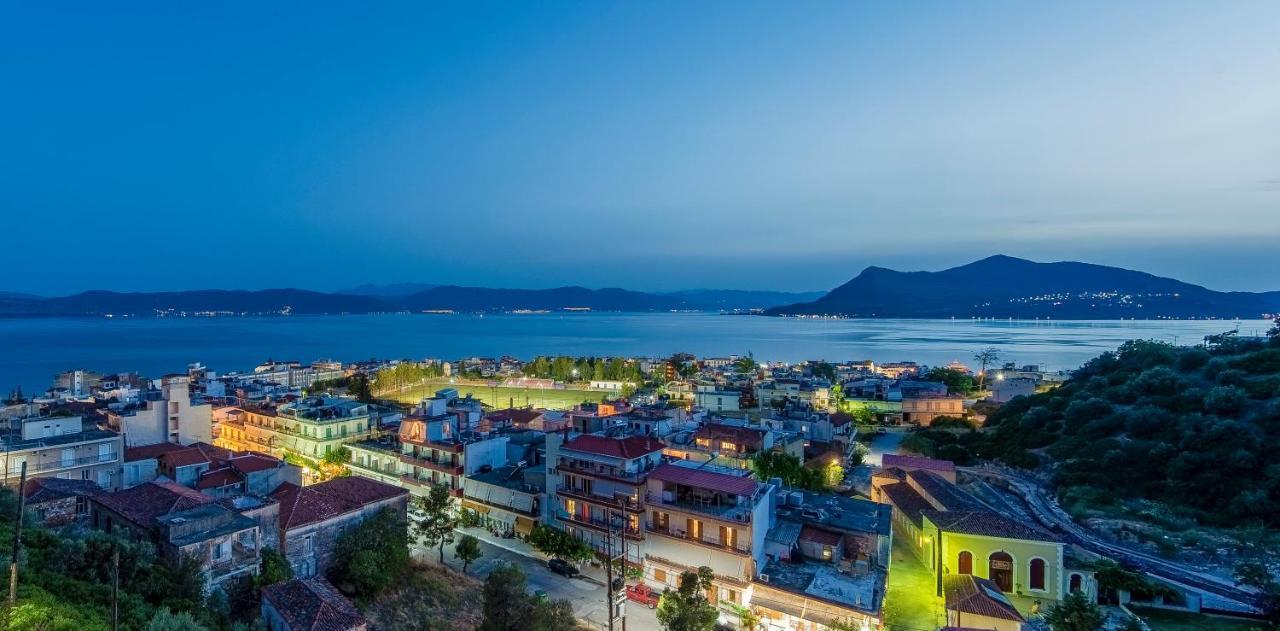 Panoramic View!Penthouse 120Qm Of Sea & Mountain Villa Lutrá Edipszú Kültér fotó
